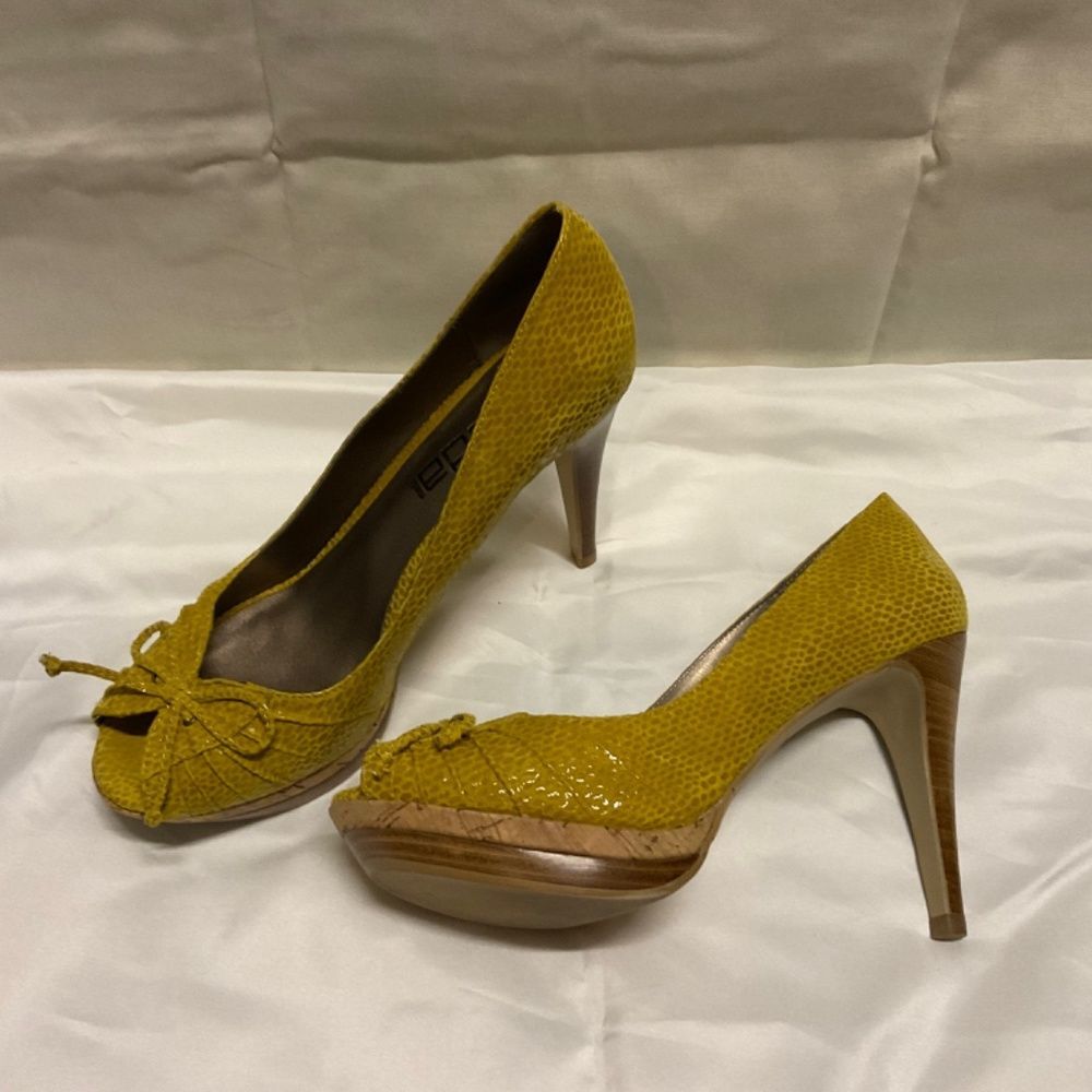 Moda Spana Pippy, Yellow, Faux snakeskin, 6.5 M - Picture 4 of 7
